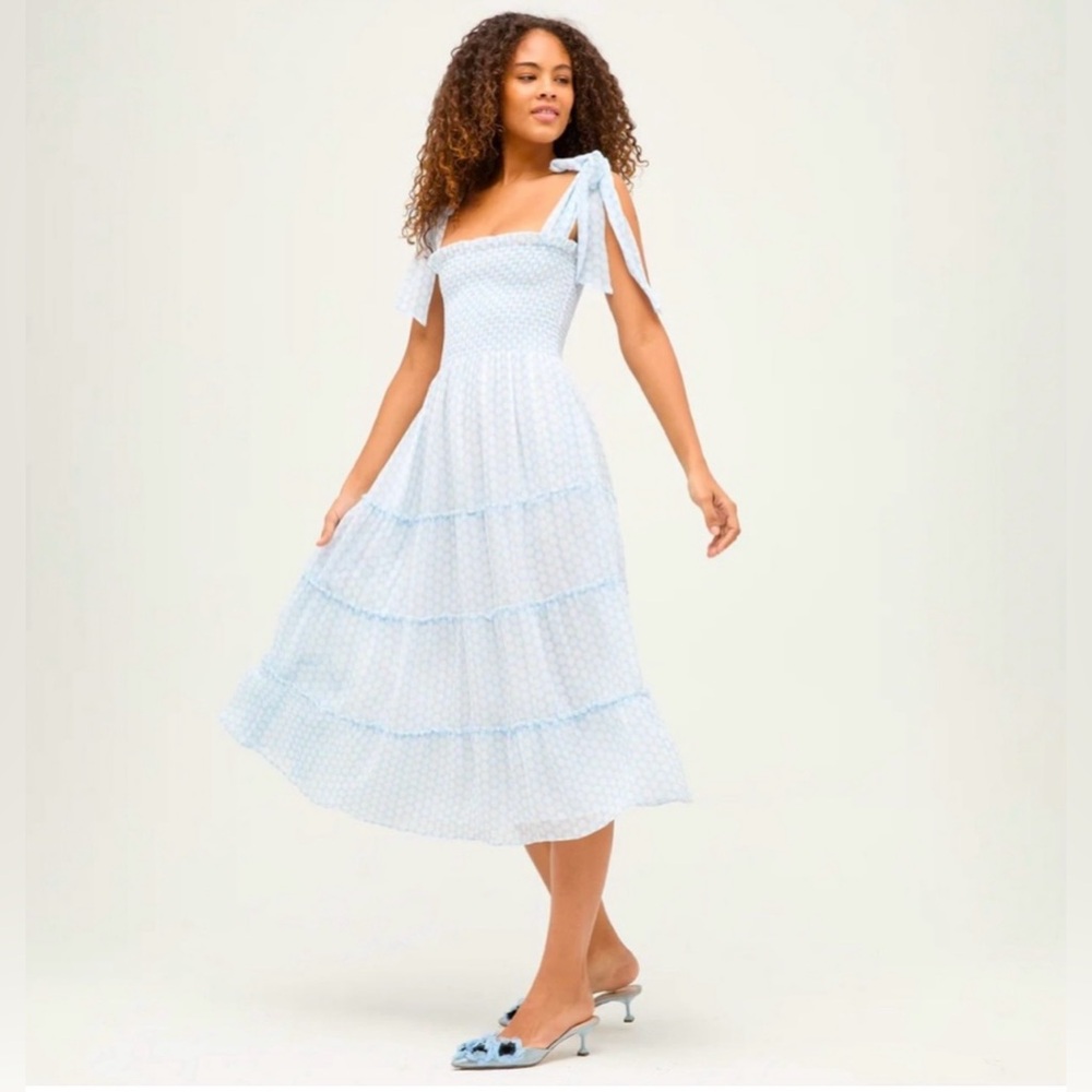Hill House Home The Ribbon Ellie Nap Dress in Powder Blue Baroque Shell